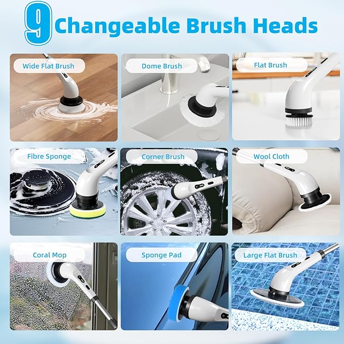 Electric Spin Scrubber 9 in 1