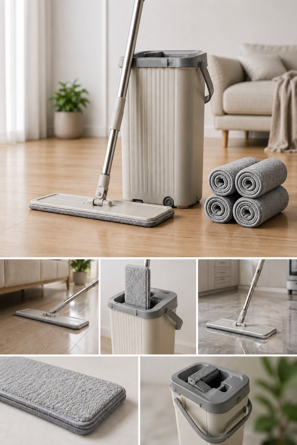 Flat Mop and Bucket Set