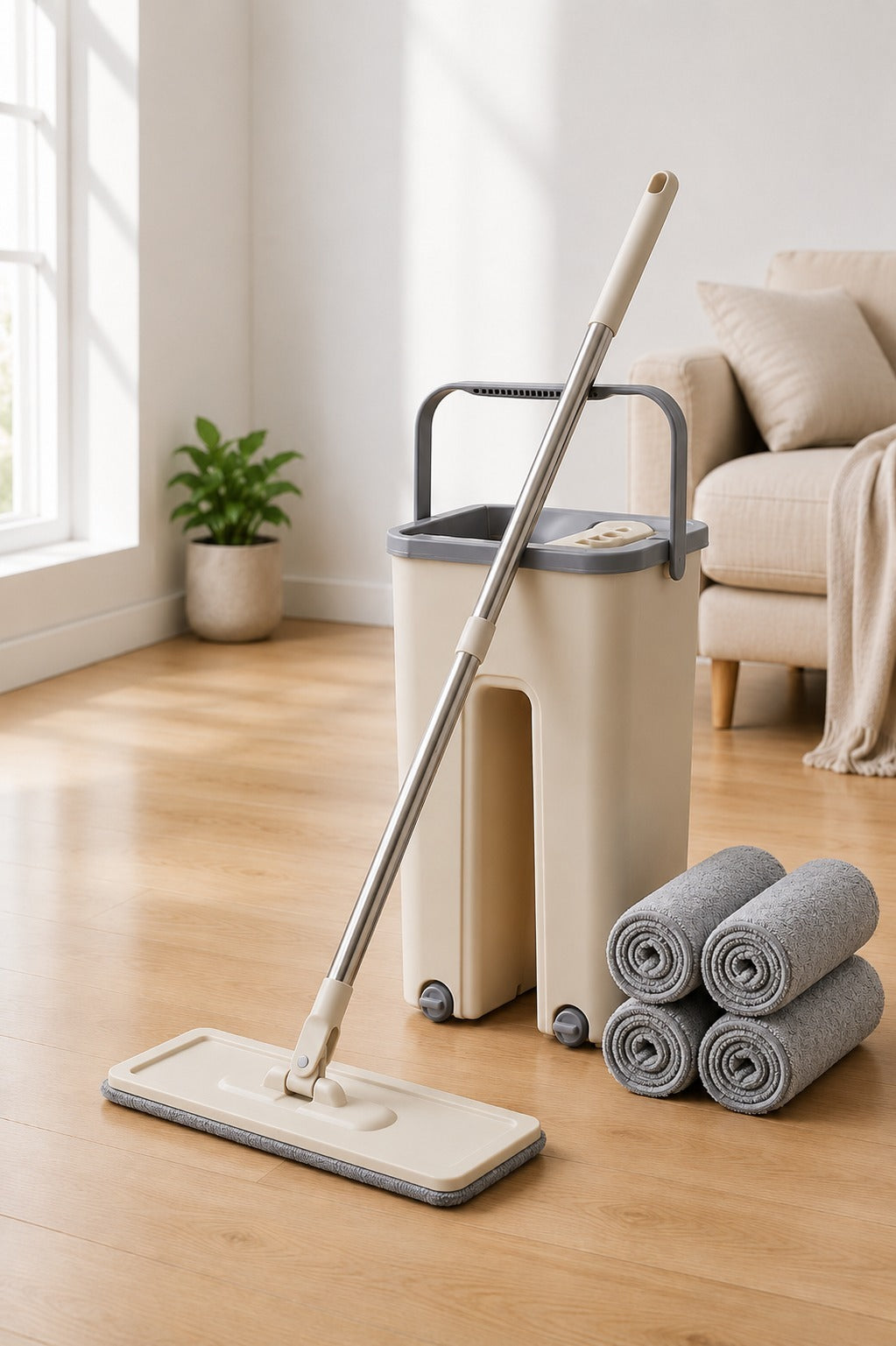 Flat Mop and Bucket Set